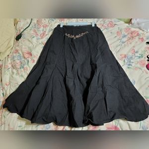 Wildfire black skirt with pink embroidery